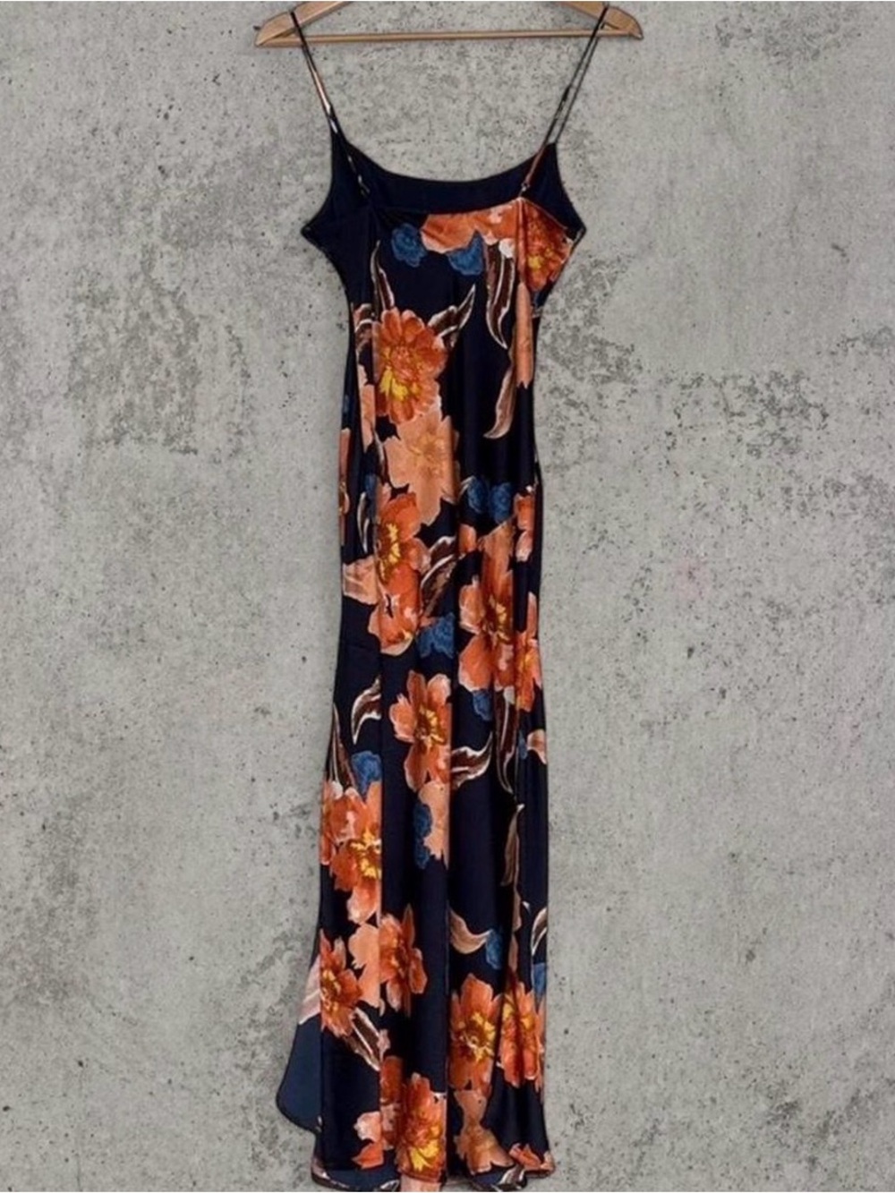 Navy floral slip dress